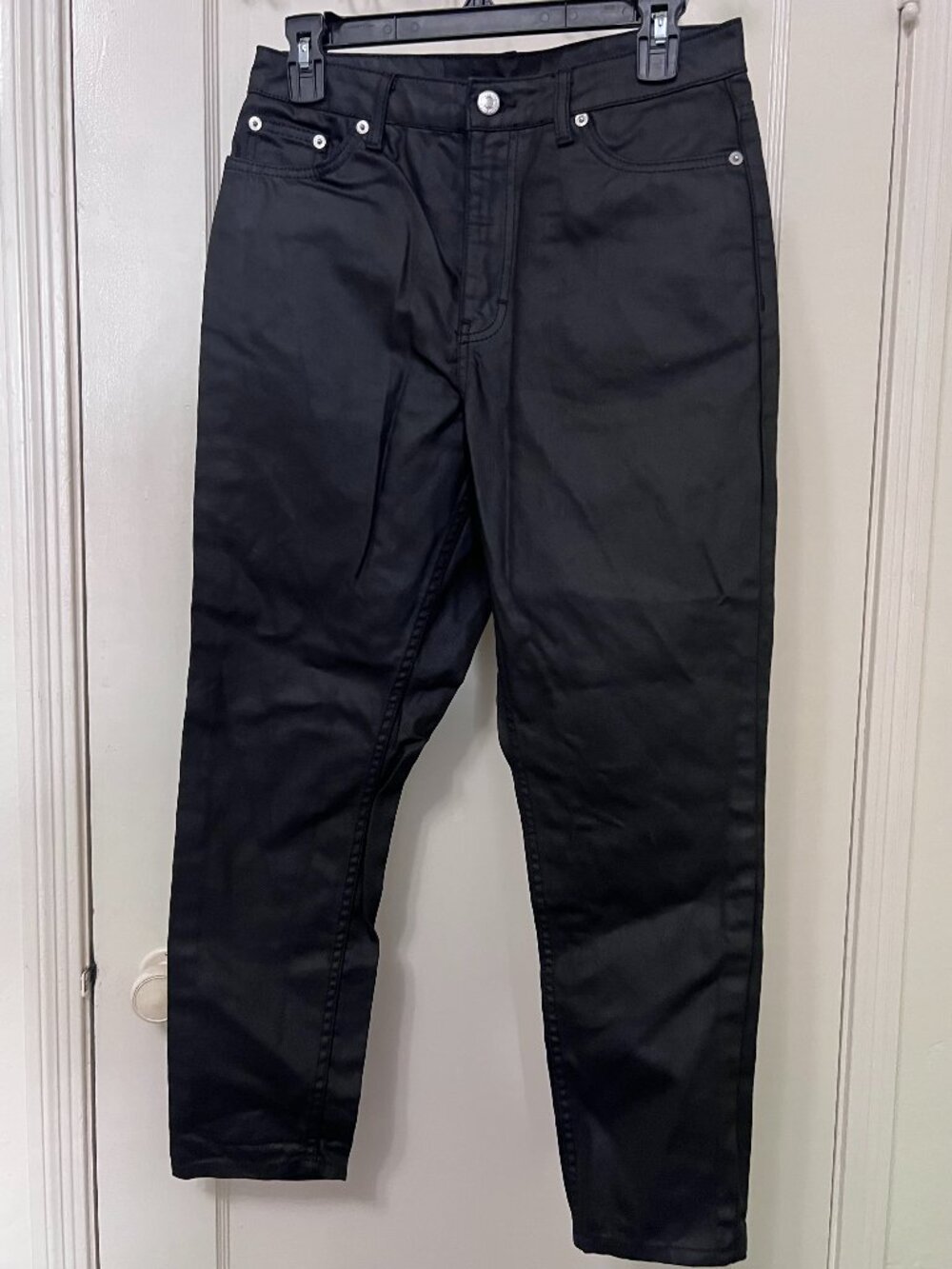 Topshop Wax Coated Jeans